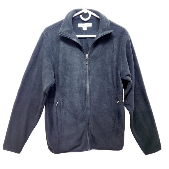 Essentials Size XS Black Full-Zip Fleece Jacket With Pockets Women - Picture 1 of 9